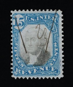 EXCELLENT GENUINE SCOTT #R110 F-VF 1871 BLUE & BLACK 2ND ISSUE REVENUE #18363