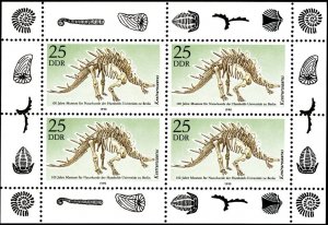 DDR 1990,Sc#2813a MNH, 100 years of natural history. Museum, Berlin, m/s