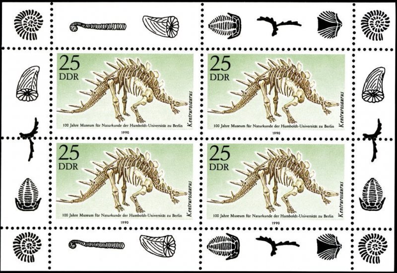 DDR 1990,Sc#2813a MNH, 100 years of natural history. Museum, Berlin, m/s