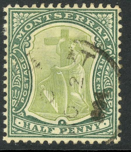 MONTSERRAT 1903 KEDVII 1/2d Symbol of the Colony Sc 12 VFU