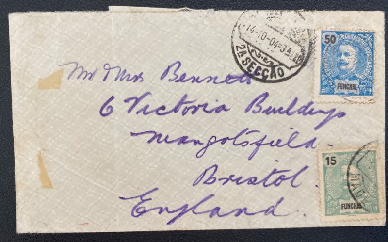 1904 Funchal Portugal Cover To Bristol England