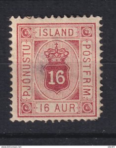 Iceland 1876 Officials 16a MH Sc O7 15543