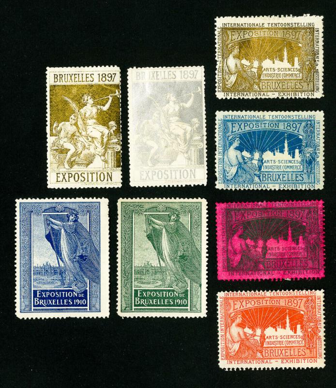 Belgium Stamps # 8 Expo labels over 120 years old