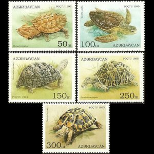 AZERBAIJAN 1995 - Scott# 520-4 Turtles Set of 5 NH