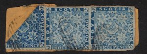 Nova Scotia #2a Used Rare Bisect On Piece With A Pair