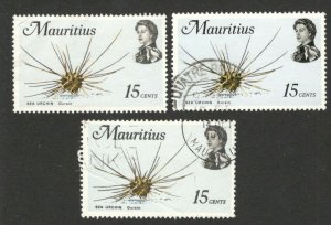 Mauritius- 2 used stamps+mh stampa, 15 cents-fauna- Commonwealth Issue