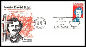 Canada 515 Riel Cole Cover Label FDC