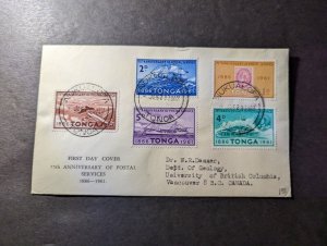 1962 Tonga First Day Cover FDC Nukualofa to Vancouver BC Canada