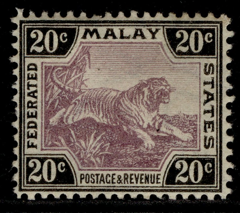 MALAYSIA - Federated Malay EDVII SG45a, 20c mauve & black, M MINT. Cat £13.