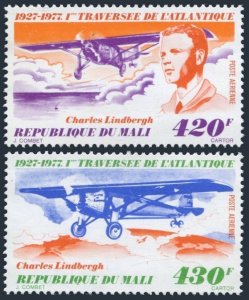Mali C302-C303,MNH.Michel 576-577. Charles Lindbergh's flight,50th Ann.1977.