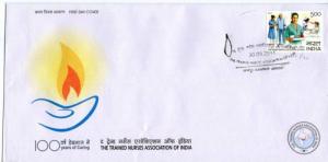 India 2011 The Trained Nurses Association of India Health Map FDC Inde Indien