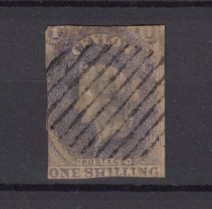 Ceylon QV 1857 1/- Slate Violet Imperf SG10 Fine Used BP9387