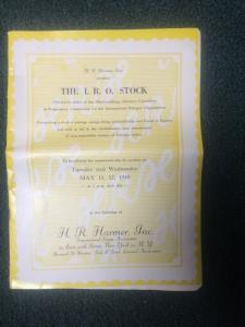 HR Harmer Auction Catalog Presenting The I.R.O Stock