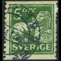 SWEDEN 1925 - Scott# 116 Lion and Arms 5o Used