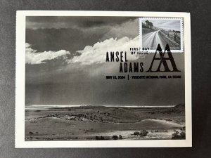 Ansel Adams 2024 FDC Maxicard Maximum Postcard Tstorm Great Plains New Mexico