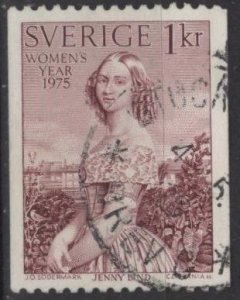 Sweden 1110 (used) 1k Jenny Lind, “the Swedish Nightingale”, claret (1975)