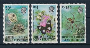 [30444] British Indian Ocean Territory 1973 Butterflies Spider Jellyfish MLH