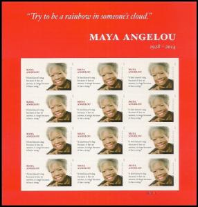 US 4979a Maya Angelou imperf NDC sheet 12 MNH 2015