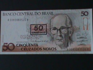 ​BRAZIL-1990-CENTRAL BANK-$50 CENTAVOS ON $50 CRUZEIRO UN CIR-VERY FINE