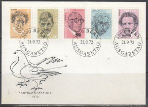 Switzerland Scott 546-50 FDC - Portraits & Signatures