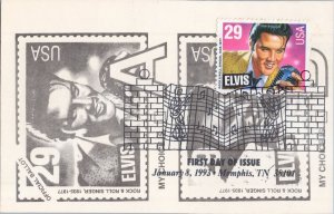 ZAYIX - US 2721 FDC Elvis Presley on USPS Poll Postcard - Memphis Cancellation