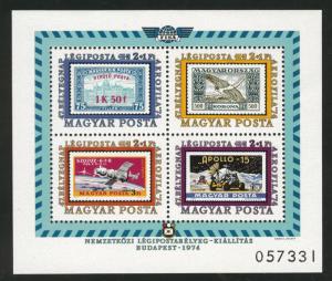 HUNGARY Scott CB36 MNH** 1974 Aerofila sheet