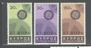 CYPRUS 1967 EUROPE #297 - 299, MNH.