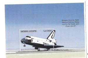 Sierra Leone 1996 Space Exploration Shuttle Challenger S/S Sc 1905 MNH C13