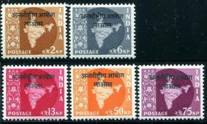 HERRICKSTAMP INDIA-LAOS Sc.# 6-10 1957 Overprints Mint NH