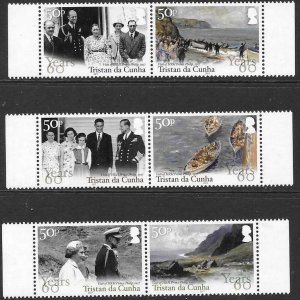 TRISTAN DA CUNHA SG1192/7 2017 60th ANNIV OF ROYAL VISIT  MNH