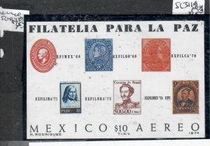 MEXICO STAMP ON STAMP SC 434  MINI SHEET  MOG  P0406H