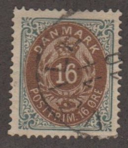 Denmark Scott #30 Stamp - Used Single