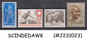 INDIA - 1969 GANDHI CENTENARY SCOTT#497-500  4V MINT NH