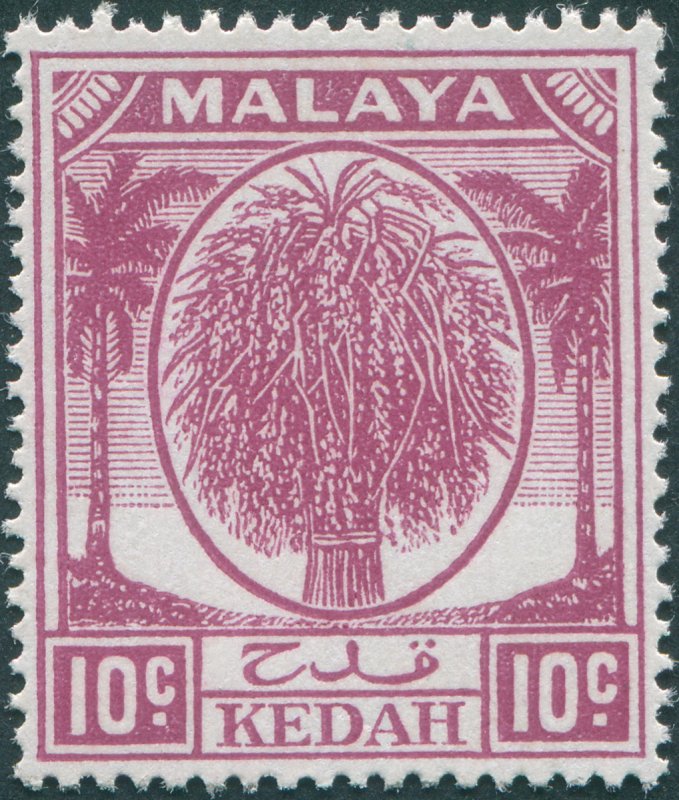 Kedah 1950 10c magenta SG82 unused