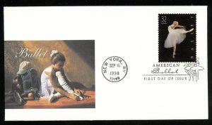 US 3237 American Ballet UA Fleetwood cachet FDC