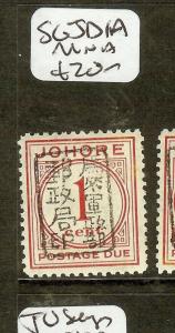 MALAYA  JAPANESE OCCUPATION (P2601B)  JOHORE POSTAGE DUE 1C SGJD1A     MNH