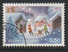 1977 Finland - Sc 603 - used VF - 1 single - Children bringing water for Sauna