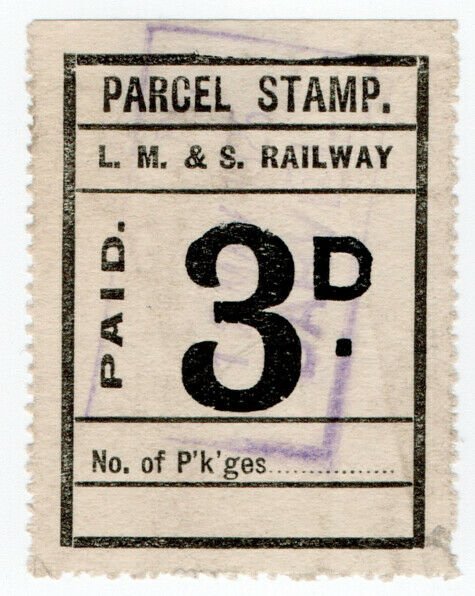 (I.B) London Midland & Scottish Railway : Parcel Stamp 3d (Darvel)