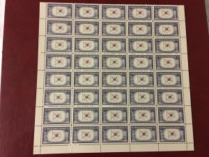 US SCOTT 921 OVERRUN COUNTRIES KOREA BLOCK of 40 OG MNH