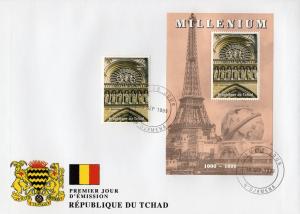 Chad 1999 Sc#806c  NOTRE-DAME OF PARIS CATHEDRAL (1200) Set + Souvenir Sheet FDC