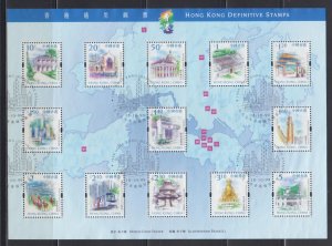 Hong Kong 1999 Definitive Stamps Low Value Souvenir Sheet Fine Used
