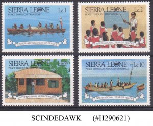 SIERRA LEONE - 1986 INTERNATIONAL YEAR OF PEACE - 4V - MINT NH