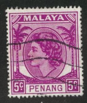 MALAYA Penang Scott 32 used 1954-55 QE2