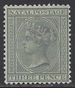 Natal, Scott #69; 3p Queen Victoria, Wmk 2, MH