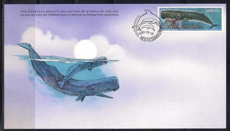 SWA FDC card Sc 440 Cousteau Society Sperm Whale  L88