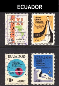 Ecuador Scott C487-90 complete set F to VF used.  FREE...