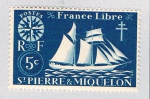 St Pierre and Miquelon 300 MNH St. Malo Fishing Schooner 1 1942 (BP79306)