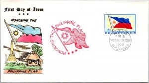 Philippines FDC 1959 - Philippine Flag - 6c Stamp - Single - F43303