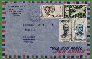 ad6495 - MADAGASCAR - POSTAL HISTORY - Airmail COVER to SWITZERLAND 1950-