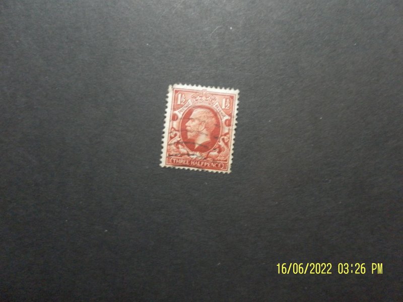 c1929 KING GEORGE V 1 1/2d - THREE HALFPENCE STAMP VG,